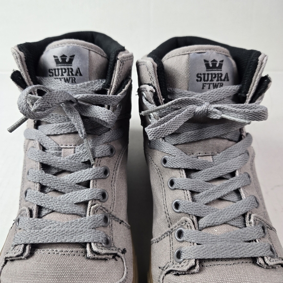Supra Charcoal Canvas High-Top Sneakers - Picture 5 of 10